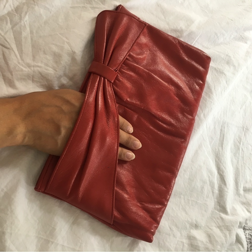 Vintage Red Leather Clutch